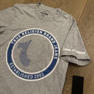 New True Religion Men's Tshirt Size Small Gray Horseshoe Logo Rinestone Shine Tr